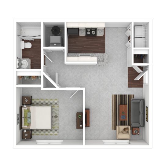 a floor plan of a two bedroom apartment at The Sawmill Park