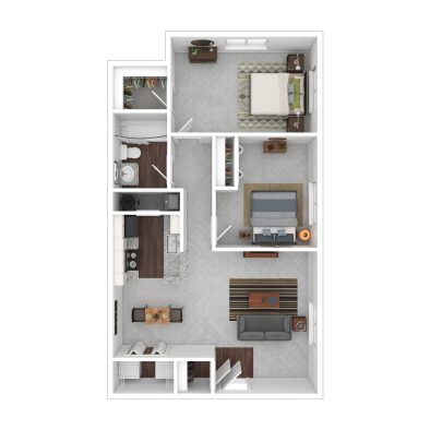 a floor plan of a two bedroom apartment at The Sawmill Park