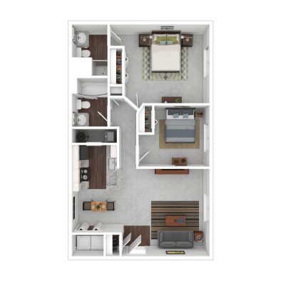 a floor plan of a two bedroom apartment at The Sawmill Park